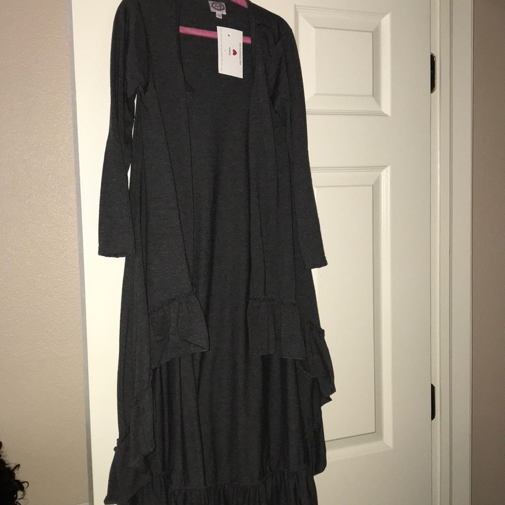 Lilli Lovebird Charcoal Gray Cardigan Girls Sz 10
